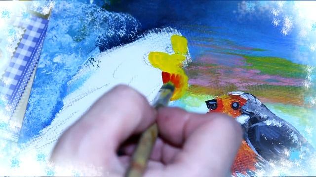 картина на РОЖДЕСТВО. Painting for Christmas [ПОЭТАПНОЕ РИСОВАНИЕ] смотреть онлайн