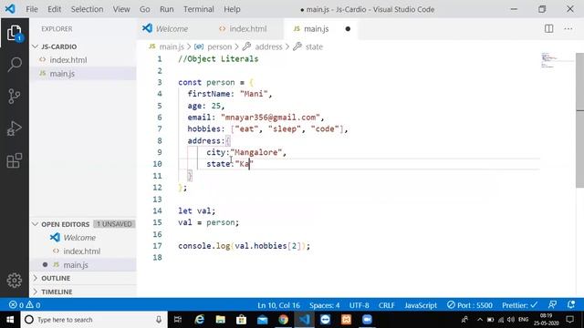Object Literals in JavaScript | JavaScript for Beginners | JavaScript Tutorial - 11 смотреть онлайн