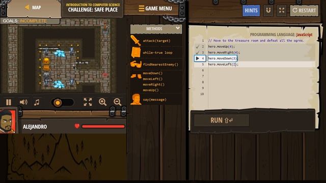 CodeCombat - Safe Place Concept Challenge JavaScript Tutorial with Solution смотреть онлайн