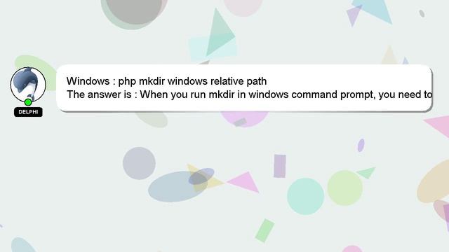 Windows : php mkdir windows relative path смотреть онлайн