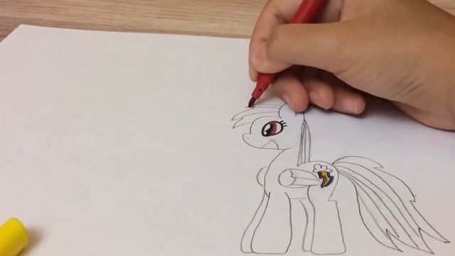 Как нарисовать пони Рейнбоу деш!!! смотреть онлайн