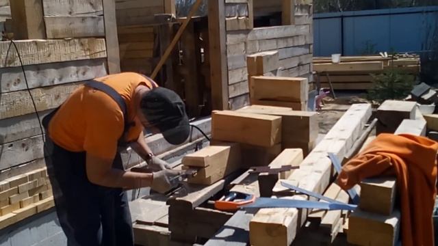 Дом из бруса | подготовка и сборка стены поэтапно смотреть онлайн