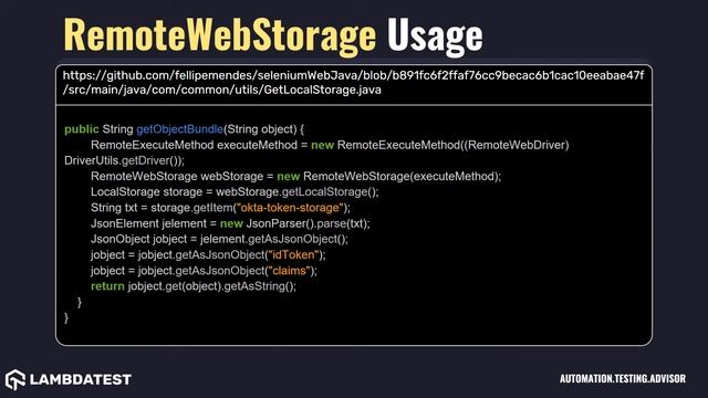 org openqa selenium remote html5 RemoteWebStorage with examples смотреть онлайн