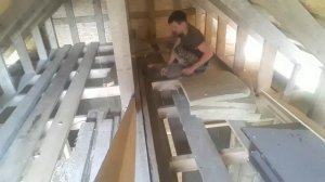 Утепление потолка в БАНЕ. Потолок в бане из Газобетона.