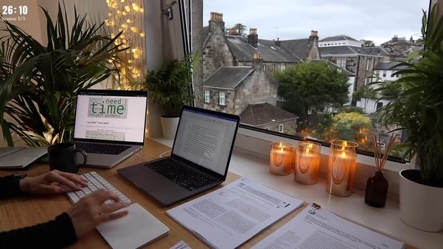 5 HOUR STUDY WITH ME | Background Noise, 10-min Break, No Music, Study With Merve