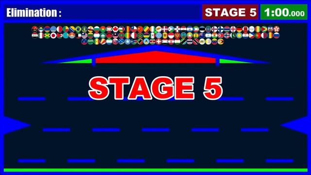 Survive for １minute #3, 220 country elimination marble race game in Algodoo | Marble Factory смотреть онлайн