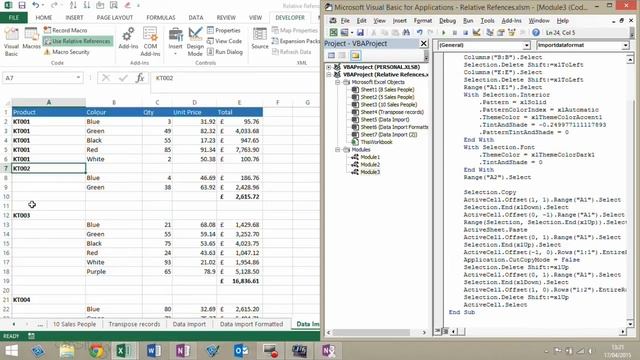 The Excel Macro Recorder: Using Relative References смотреть онлайн
