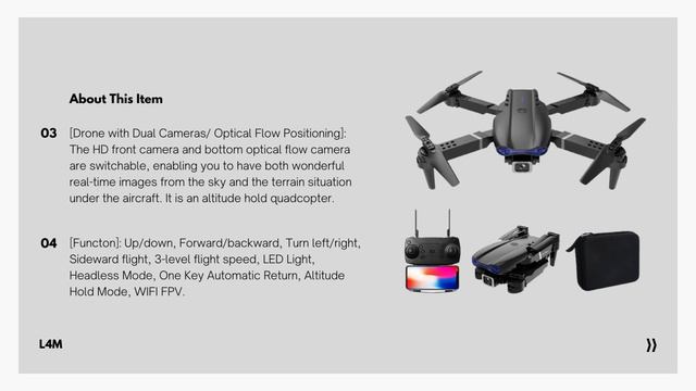 Ganpos Drone With 1080P Dual HD Camera - 2022 Upgradded RC Quadcopter for Adults and Kids смотреть онлайн