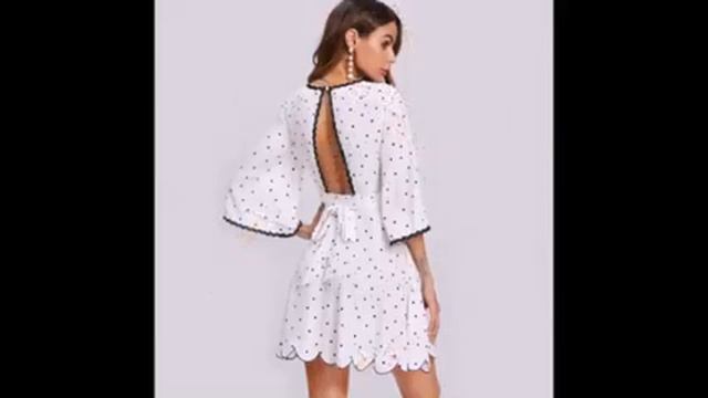 Одежда с AliExpress - Красивое платье в мелкий горошек смотреть онлайн