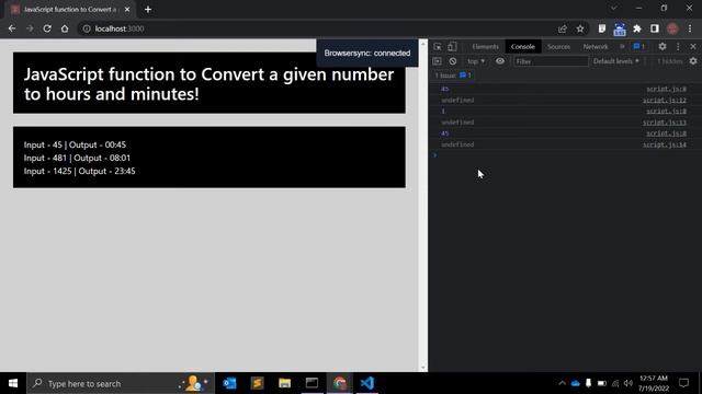 JavaScript Function To Convert A Given Number To Hours And Minutes ! смотреть онлайн