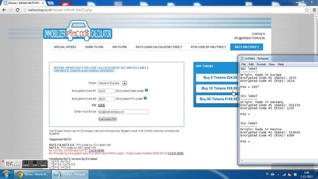 *FREE* NISSAN / INFINITI NATS PIN CODE CALCULATOR BY SEC AND ICU LABEL *FREE* смотреть онлайн