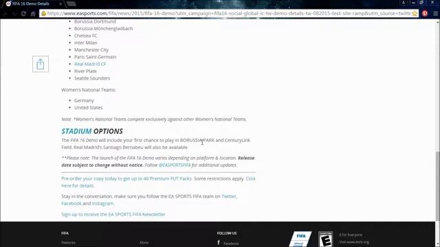 FIFA 16: Demo & Update смотреть онлайн