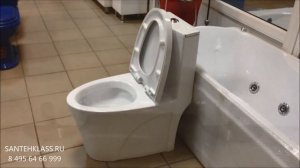 Унитаз моноблок белый декоративный B&C 9168 микролифт. Santehklass.ru