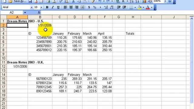 Excel 2003 Moving Data Around In The Excel Spreadsheet смотреть онлайн
