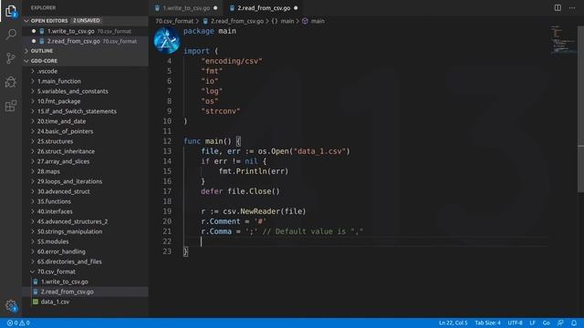 Golang Deep Dive P1 - L51 - Write and Read CSV File смотреть онлайн