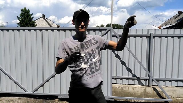 Забор профнастил - ворота 2 (глухие) смотреть онлайн