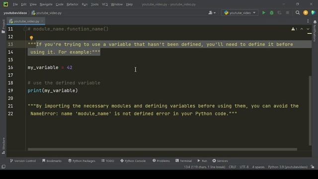 "Fixing 'NameError: name 'module name' is not defined' Error in Python" смотреть онлайн