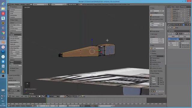 Blender, моделирование стола и настройка света. смотреть онлайн