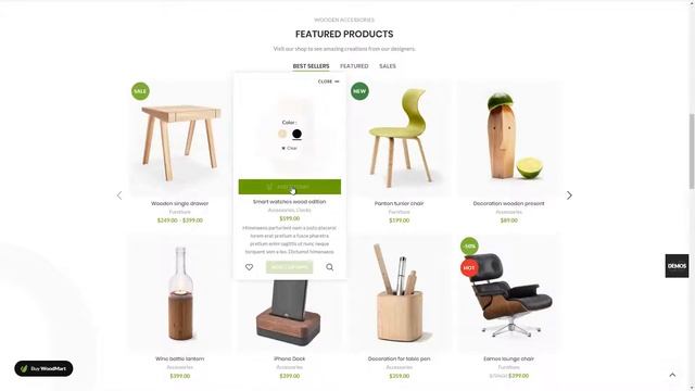 Woodmart — шаблон интернет магазина на WordPress смотреть онлайн