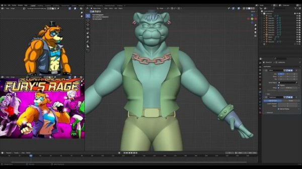 Making Glamrock Freddy Security Breach: Fury's Rage model (FNAF Speed Modeling)