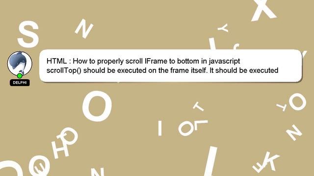 HTML : How to properly scroll IFrame to bottom in javascript смотреть онлайн