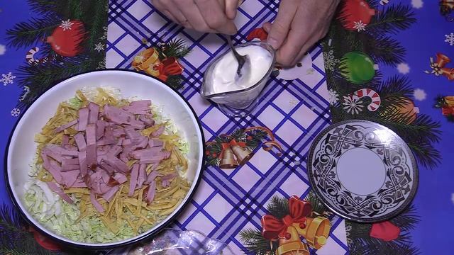 НОВЫЙ САЛАТ! Рецепт салата с яичными блинчиками и ветчиной смотреть онлайн