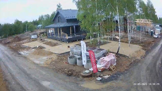 Таймлапс строительства дома на @OpenVillage - каркасный дом со вторым светом 260 м2 за з месяца. смотреть онлайн