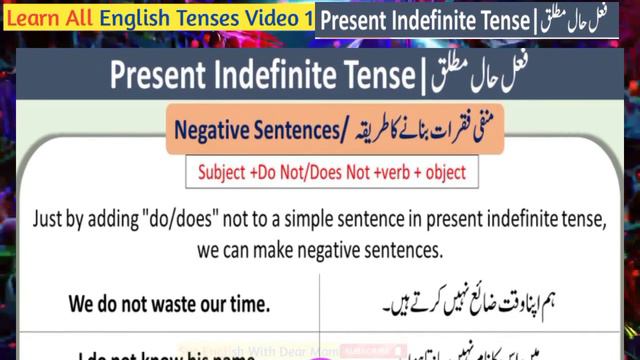 English grammar, learn tenses in Urdu, present indefinite tense смотреть онлайн