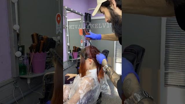 Процесс окрашивания волос в салоне красоты KELVIN в Жулебино смотреть онлайн