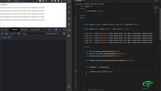 selecting elements by class name in javascript смотреть онлайн