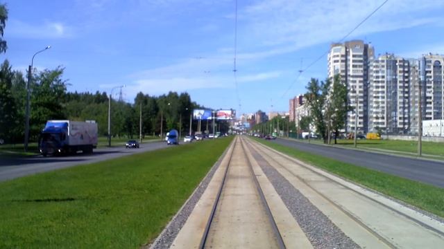 Маршрут №9 на ЛВС86к-5016 (из окна трамвая) смотреть онлайн