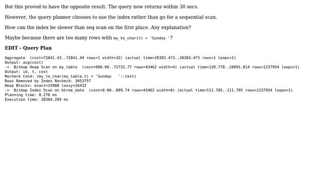 Databases: PostgreSQL 9.6 optimizer uses index even though it's slower смотреть онлайн