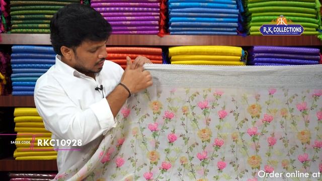 Georgette Chikan Work Sarees I www.rkcollections.in I смотреть онлайн