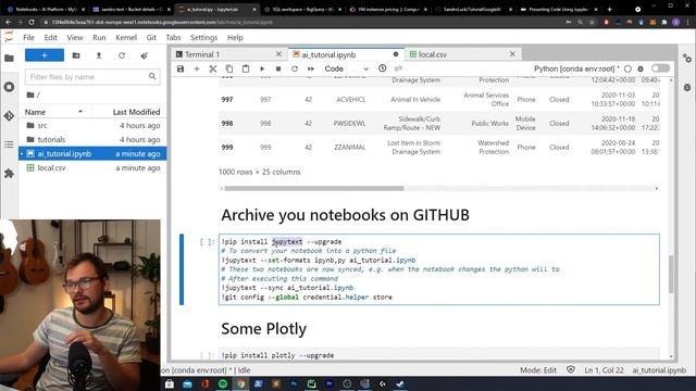 Jupyter notebooks in the Cloud, with GOOGLE AI Workflow, GIT & Tips смотреть онлайн