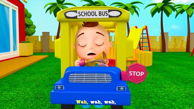The Wheels on the Bus Go Round |The Baby Cries on the School Bus | Nursery Rhymes & Children Songs смотреть онлайн