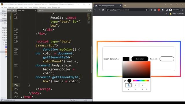 Hex Color Palette Generator using #html5 #css3 #javascript | #webanimationzone смотреть онлайн