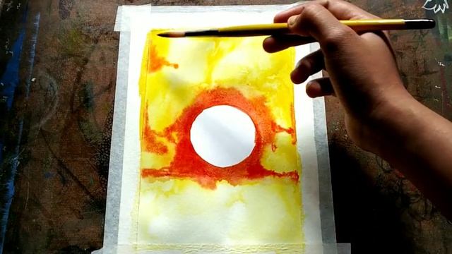 Easy sunset drawing tutorial using only 3 colours ||Draw With Me #4|| For Beginners||PAINTAHOLIC смотреть онлайн