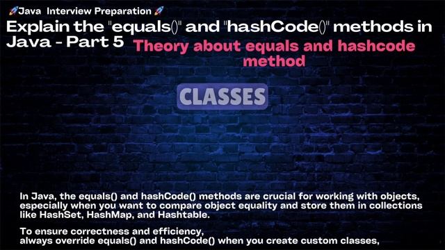 Q23. Explain the "equals()" and "hashCode()" methods in Java - Part 5 смотреть онлайн
