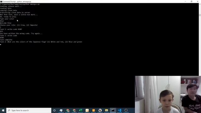 Among us game as RPG using Python with my dad's help смотреть онлайн