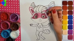 Енотки Ляля из мультика. Раскраска для детей