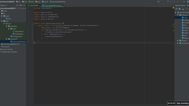 Karate: Write, Read file using Java, JSON, Cucumber, Maven смотреть онлайн