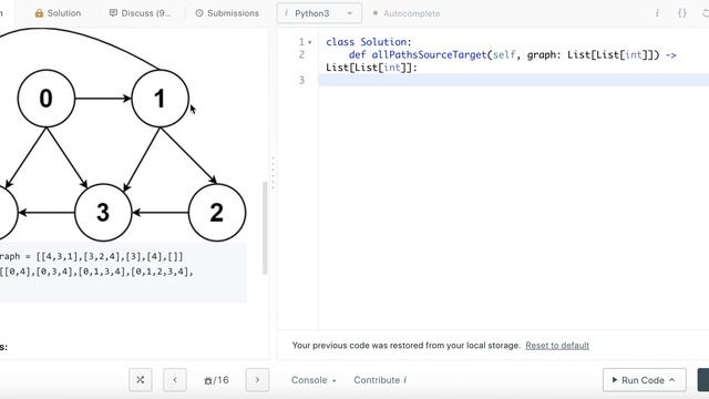 All Paths From Source to Target - Leetcode 797 - DFS - Python смотреть онлайн