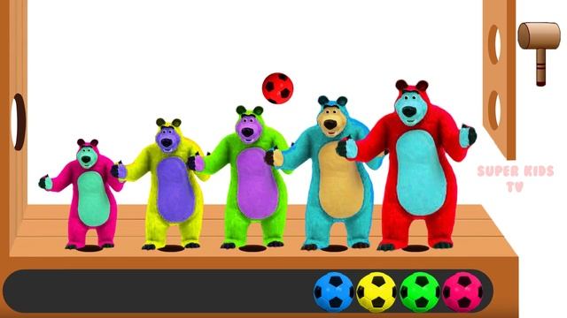 Learn Colors with Masha And The Bear Soccer Balls, Wooden Face Hammer Xylophone - Colors for Kids смотреть онлайн