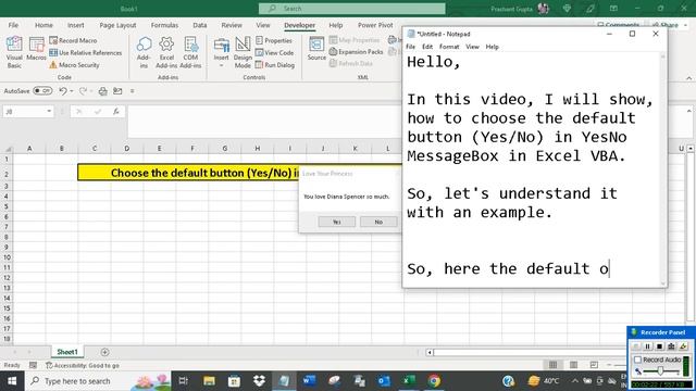 Choose the default button (Yes/No) in YesNo MessageBox in Excel VBA смотреть онлайн