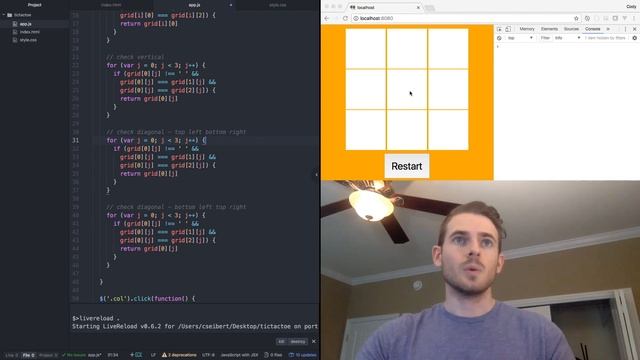 Coding Tic Tac Toe in Javascript: Part 1 смотреть онлайн