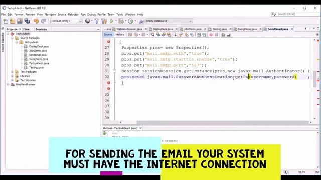 Java E Mail Tutorial | Sending Email using java| Email sending without login | Gmail Server SMTP смотреть онлайн