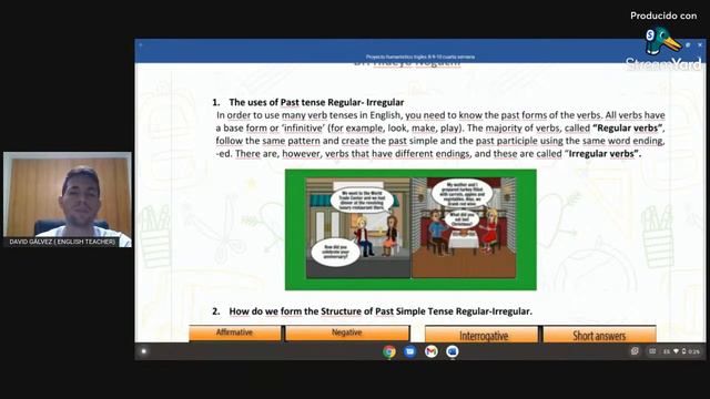 PAST TENSE ( REGULAR - IRREGULAR VERBS) 8 EGB PROYECTO 1 SEMANA 4 смотреть онлайн