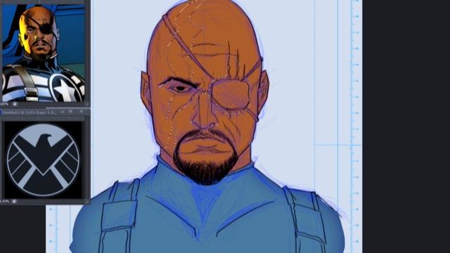 Nick Fury Ultimate Marvel Comics Speedpaint on PSD смотреть онлайн