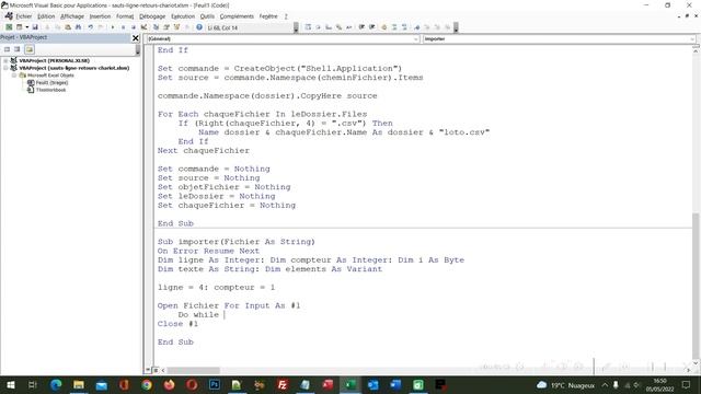 Sauts de ligne en retours chariot en VBA Excel смотреть онлайн
