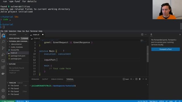 Create Quickly a Microservice Project With VS Code DevContainers, Docker, npm, and Jolie смотреть онлайн